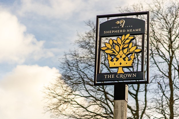 The Crown pub sign and logo