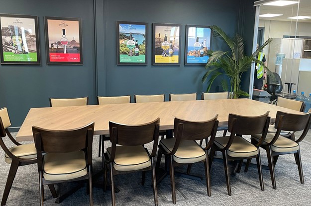 office meeting room table with 12 chairs