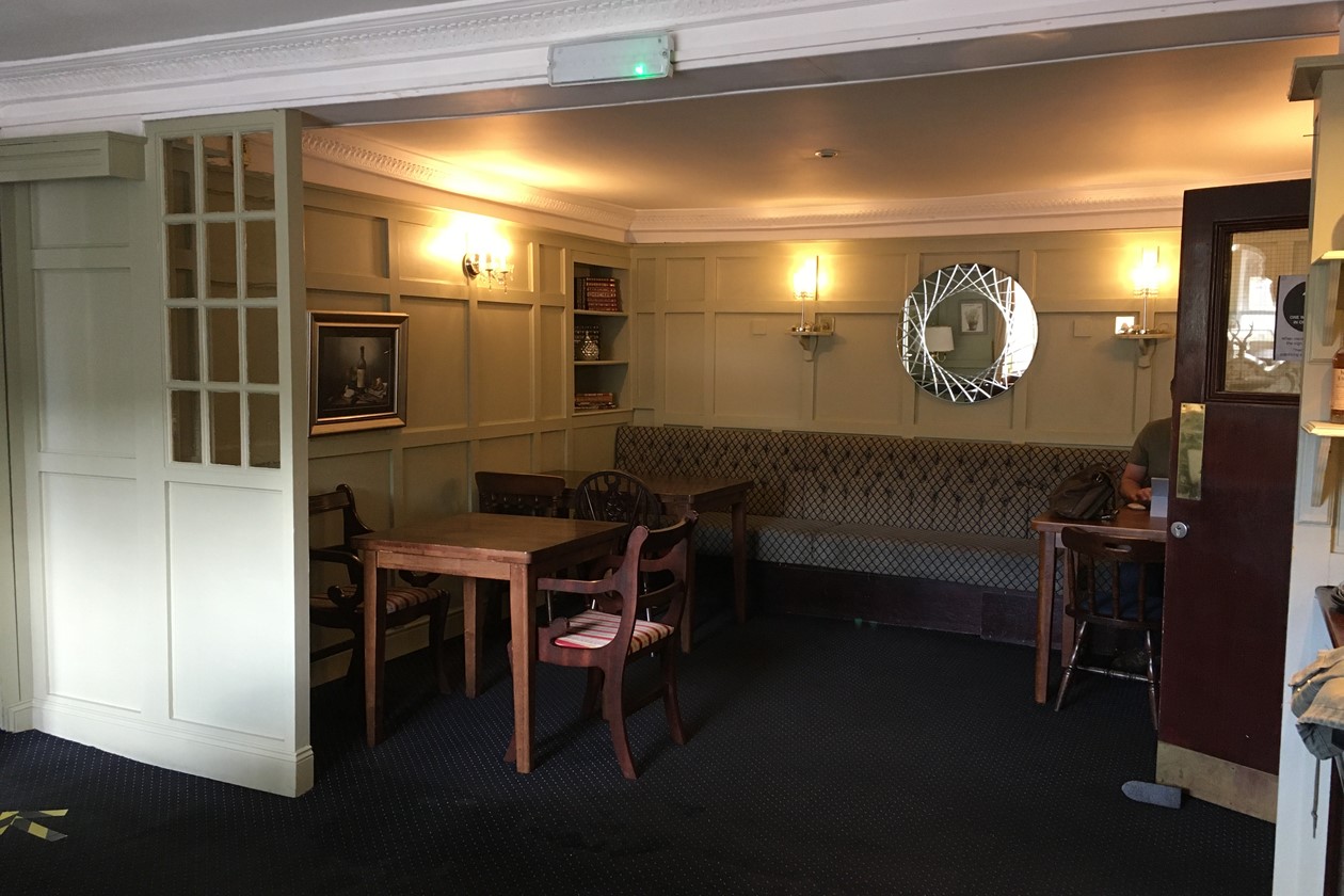 Pub seating area with new furniture 