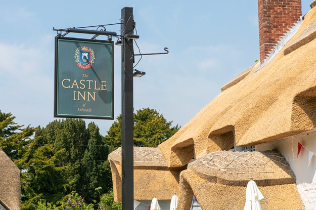 A sign at The Castle Inn