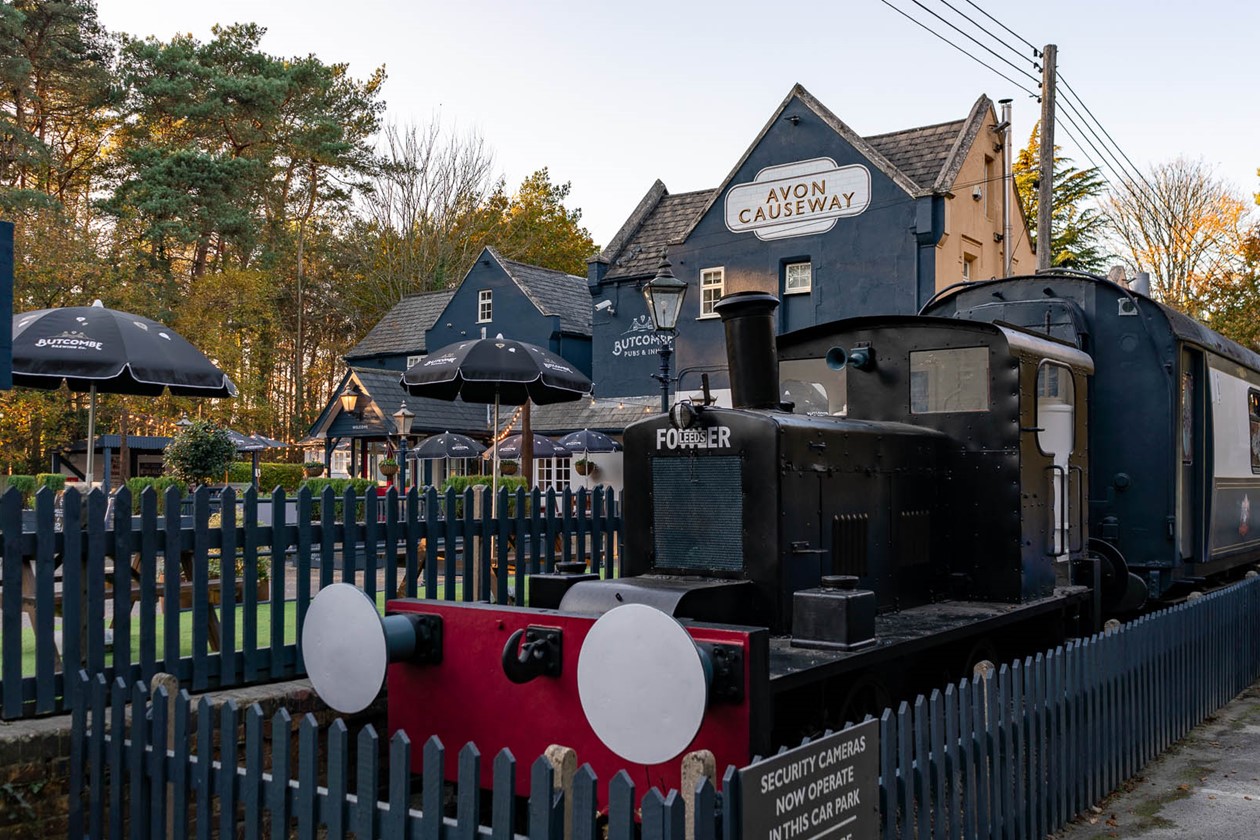 A converted railway cart pub
